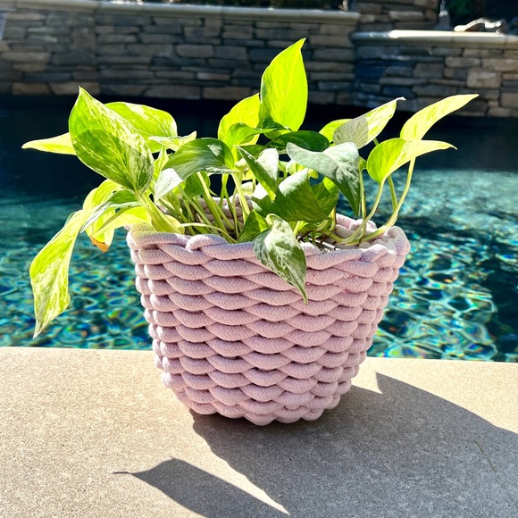 Chunky Woven Knit Basket/Pot - Picture 4 of 12